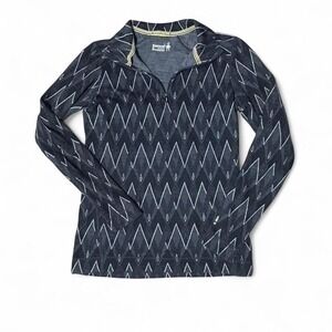 Smartwool black & grey patterned long sleeve quarter zip pullover